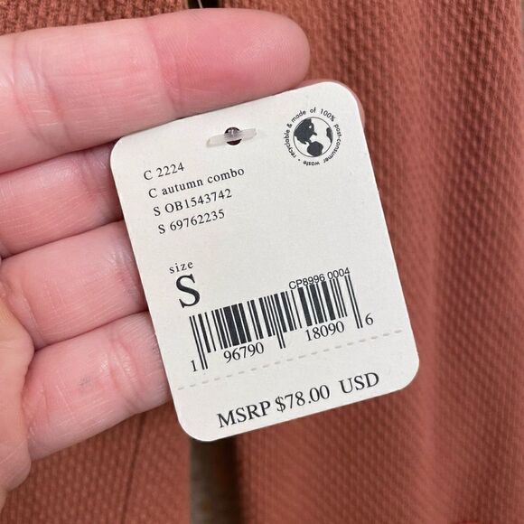 Free People Boho Long Sleeve Mikah Layering Sweater Autumn Combo Small NWT - Picture 6 of 8